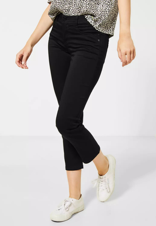 Street One Jeans hlače Style denim-tilly,slimfit,mw,straightleg cropped,black